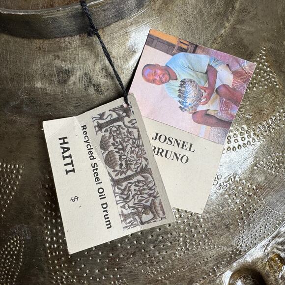 Haitian Hand-Forged Steel Large Platter - Signed - Picture 6 of 8